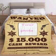 1 件个性化通缉海报设计毛毯，超柔软舒适，是卧室、客厅、沙发、办公室的绝佳礼物，非常适合送礼、旅行和露营