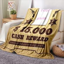 1 件个性化通缉海报设计毛毯，超柔软舒适，是卧室、客厅、沙发、办公室的绝佳礼物，非常适合送礼、旅行和露营