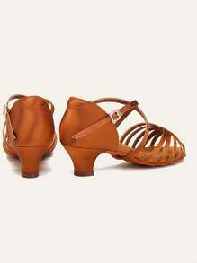 Scarpe da ballo latino da donna, sandali da ballo con tacco basso, scarpe da ballo per principianti