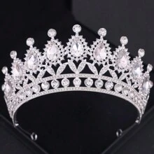 1 PIEZA Deslumbrante corona de cristal Tiaras y coronas para fiestas, bailes de graduación para mujeres, accesorios de boda y pelo, joyería, tocado de regalo