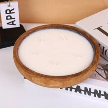 1pc Round Solid Wooden Bowl Aroma Candle Smokeless Soy Wax Home Lighting Candles Aroma Candle Decorations Valentine's Day Rama Gift Essentials Gifts Birthday Graduation