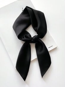 1 chiếc khăn vuông trơn màu dành cho nữ, khăn choàng thời trang bằng vải satin trơn có thể sử dụng linh hoạt làm băng đô, thắt lưng, quấn cổ - Màu xanh nhạt - Xem 8