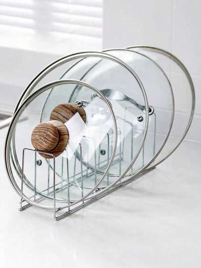 1pc Kitchen Drain Bowl Tray Rack, Tableware Tray, Pot Cover Storage Rack Kitchen Items Kitchen Accessories Kitchen Tools