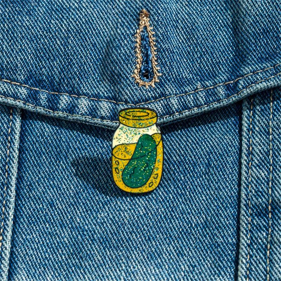 Cartoon Cute Pickle Enamel Brooch Custom Decorative Brooches Ornaments Lapel Bag Badges Jewelry Gifts Christmas
