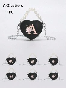 Miniborsetta elegante e carina, stampe di 26 lettere in stile ballerina, borsa a tracolla in PU con manico e porta-monete a forma di rossetto. Può essere utilizzato come porta-monete per rossetto, da portare a spalla o a tracolla. Adatto per uscite, viaggi e shopping. Perfetto come regalo per Natale, Ringraziamento, San Valentino o per il venerdì. Il regalo ideale. Romantico.
