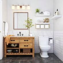 Bathroom Shelves Over Toilet Wall Mounted Floating Shelves Farmhouse Shelf Toilet Paper Storage Small - Doré - Voir 2
