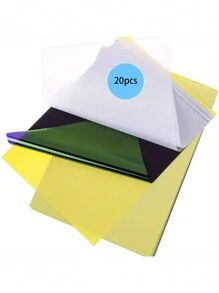 10 pezzi/20 pezzi/50 pezzi Carta da trasferimento a calore per ufficio, design a 4 strati, carta carbone per ufficio, forniture professionali per artisti body art, carta stencil per tatuaggi, adatta per il disegno e il trasferimento a caldo, accessori per la cancelleria d'ufficio