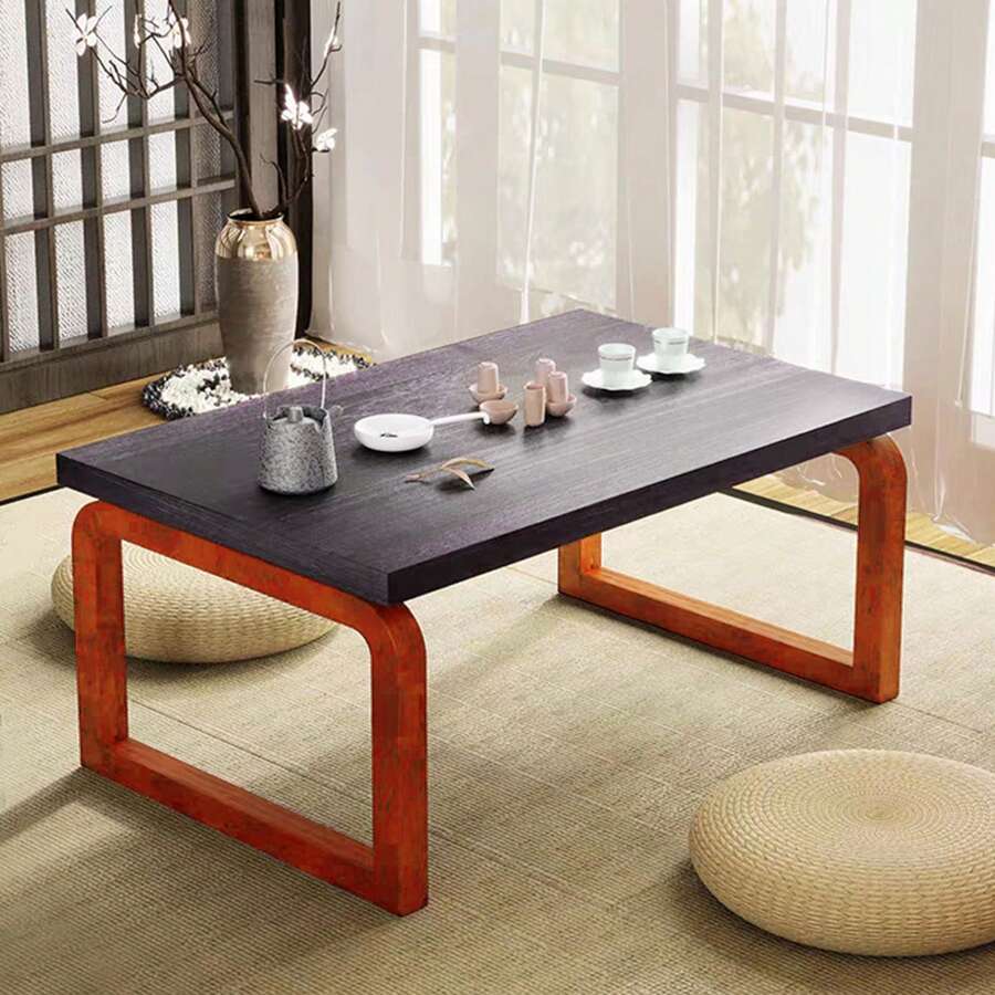 Shangmakel Folding Coffee Table, Solid Wood Floor Seating Low Table, KANG Table, Japanese Style Collapsible Window Side Table, Tea Table. - 1 - View 1