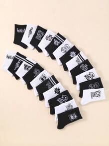 10双随机涂鸦印花儿童袜，速干透气，男女童均适用，媒体独家款 - 彩色 - 查看 6