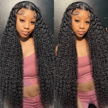 Pelucas frontales de encaje de ondas profundas de 13x4, cabello humano mojado y ondulado, peluca frontal de encaje con cabello de bebé para mujeres, cabello humano de densidad 250% prearrancado con cabello de bebé para el día de Navidad