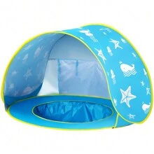 Summer Pop-Up Beach Tent For Toddlers Kids Boys Girls - Portable Pool Tent With UV Protection, Sun Shade, And Carry Bag, Back To School - Blue - View 1