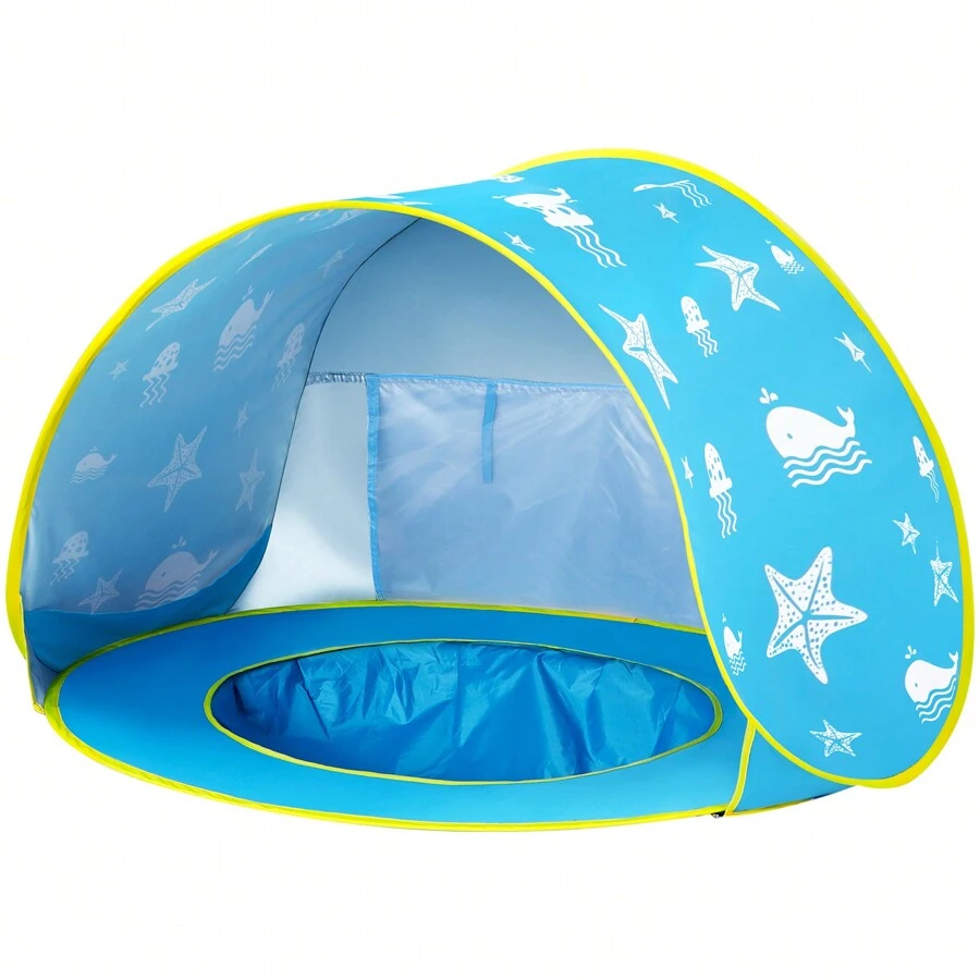 Summer Pop-Up Beach Tent For Toddlers Kids Boys Girls - Portable Pool Tent With UV Protection, Sun Shade, And Carry Bag, Back To School - Blue - View 1