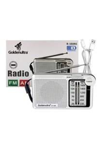 AM/FM Radio Portátil de Bolsillo funciona con 2 baterías AA con recepción de largo alcance para uso en interiores, exteriores y en casos de emergencia. Radio con altavoz y conector para auriculares - Plateado - Ver 3