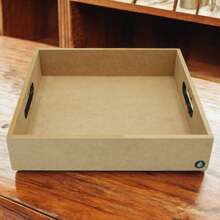 Square Raw MDF Tray 24x24x5 - 米色 - 查看 4