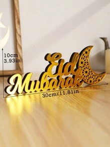 1 chiếc trang trí để bàn hình trăng lưỡi liềm bằng acrylic vàng và gỗ, trang trí nhà cửa dịp lễ, vật trang trí trung tâm tiệc, quà tặng trang trí nghệ thuật hiện đại, quà sinh nhật/Lễ Eid/Năm mới. - Vàng - Xem 10