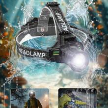 1200LM White LASER LED Headlamp Head Torch Zoomable USB Rechargeable Light 1000m - Black - View 2