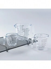 1 件 - 粉色、棕色、透明、量杯、塑料液体量杯、厨房液体量杯、烘焙烹饪多功能量杯、基本厨房工具、厨房用品、600 毫升、