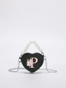 Miniborsetta elegante e carina, stampe di 26 lettere in stile ballerina, borsa a tracolla in PU con manico e porta-monete a forma di rossetto. Può essere utilizzato come porta-monete per rossetto, da portare a spalla o a tracolla. Adatto per uscite, viaggi e shopping. Perfetto come regalo per Natale, Ringraziamento, San Valentino o per il venerdì. Il regalo ideale. Romantico.