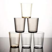 Acrylic PC Plastic Striped Transparent Amber Color Restaurant Chain Tea/Drinks/Juice Glasses