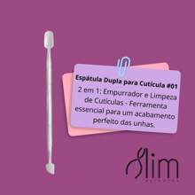 Kit Manicure Profissional 5 Itens - Espátulas Palitos - Aço Inox - Pedicure e Podologia Slim - Prata - Visão 2