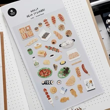 1 Stück koreanischer Import Original Suatelier Snack Street Food Papier Aufkleber für Scrapbooking DIY Tagebuch Schreibwaren Aufkleber Dekorationsartikel, Schulmaterial, Rückkehr zur Schule