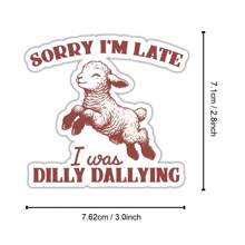 1 件对不起我迟到了我犹豫不决贴纸，复古动物谚语，有趣的树懒和绵羊贴纸，适用于保险杠、笔记本、水瓶、钢琴，完美的朋友礼物 - 彩色 - 查看 8