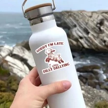 1 件对不起我迟到了我犹豫不决贴纸，复古动物谚语，有趣的树懒和绵羊贴纸，适用于保险杠、笔记本、水瓶、钢琴，完美的朋友礼物 - 彩色 - 查看 7