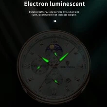 LIGE Men's Watch Luxury Sports Quartz Watch Chronograph Watch For Men Men Men Gift - Brown - View 6