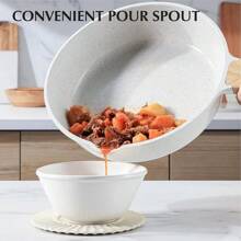SENSARTE Nonstick Ceramic Cookware Set 23-Piece, Pots And Pans Set, Kitchen Cooking Set With Stay-Cool Handles, Silicone Utensils And Pot Protectors, PFAS & PFOA - 白色 - 查看 6