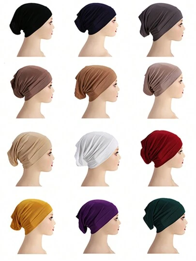1 st Under Keps Damer Vanligt Tube Basic Headwrap Hijab Keps Mjuk Abaya Tillbehör