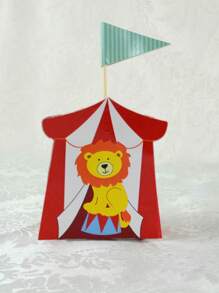 8 unidades/pacote de caixas de presente sortidas com tema de circo para biscoitos e doces para festa