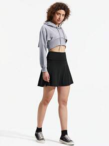 8" High Waisted Tennis Skirt For Women Skorts Skirts With Pockets Casual Modest Long Golf Athletic Running - 黑色 - 查看 5