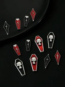 5Pcs Metal Grave Stone, Nail Art Jewelry Decor, Cross, Skull, Rhombus, Diy Classic Unique Creative Accessories Nail Supplies Nails Nail Charms Nail Gems