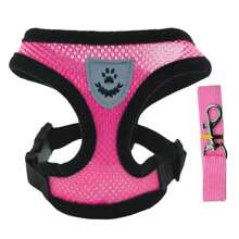 1pc Adjustable Mesh Pet Cat Harness & Leash Set, Breathable Vest For Small & Medium Dogs