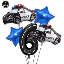 Police Car Theme 18 Inch Deep Blue Star Foil Balloon, Police Car Birthday Party Gathering Decoration