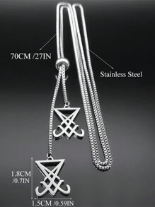 撒旦印记项链 女士 男士 不锈钢 长款毛衣链 项链 珠宝 - 項鍊 - 查看 5