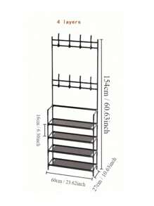 Organizador 5 NIVELES con perchero de sombrero, Almacenamiento, 4 Niveles - Multicolor - Ver 4