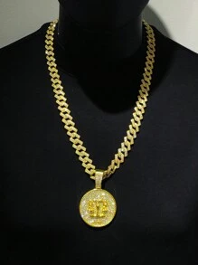 1 件合金幸运圆形鳞片图案吊坠，象征公平与正义，嘻哈街头风格项链，舞蹈装饰珠宝礼物 - 天秤吊墜 - 查看 16