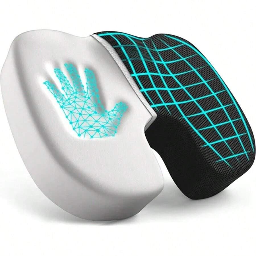 Ergonomic Memory Cotton Office Cushion Hemorrhoid Cushion Chair Cushion Sedentary Artifact Student Ass Cushion - Black - View 1