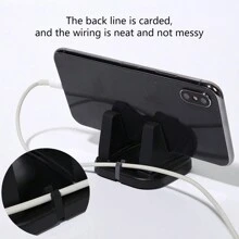 1pc Base Stand Silicone Car Phone Holder Rotating Base Dashboard Desk Navigation Phone 360 Degree Mount Spring Gift - Black - View 5