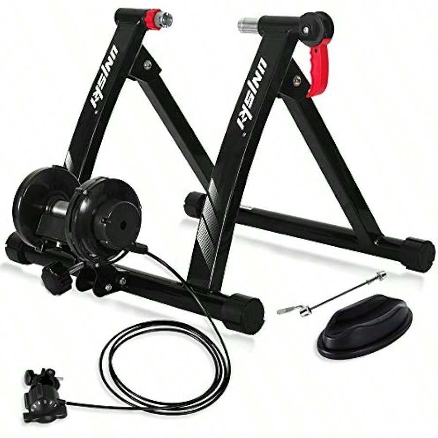 Bike Trainer Stand Indoor Magnetic Bicycle Training Stand 6 Level Resistance Compatible 26-28 Inch 700C Wheel - 6SpeedBlack1 - View 1