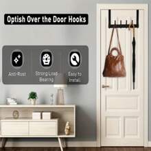 Key Coat Clothes Door Holder Rack Hook Wall Mounted Hanger 6 Hooks Aluminum