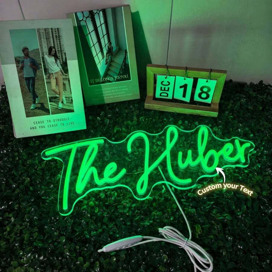 Customizable Neon Name Light, Bedroom Or Wedding Wall Decor, Adjustable Brightness LED Nightlight, USB Powered Gifts Birthday Graduation - Personalized Custom Colors - View 1