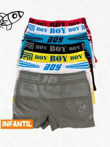 5 Cuecas Infantil BOY masculina  ultra confortável Original sem costura