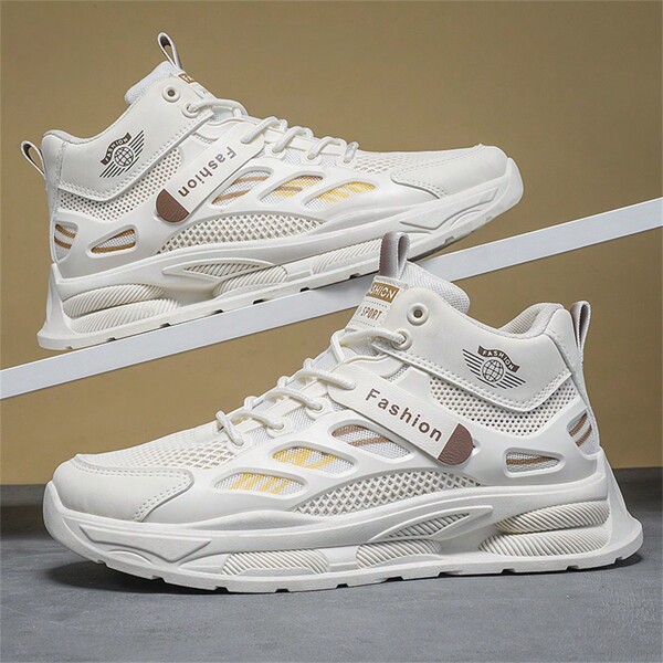 High-Top Casual Sports Shoes For Men, Lightweight Breathable Non-Slip Leisure Sneakers, Suitable For Daily Wear And Outdoor Walking, Spring/Summer