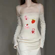 Bộ 1/20 miếng vá bánh kem màu hồng ủi, miếng vá dâu tây màu hồng hình gấu kem dễ thương, chai sữa hình quả anh đào, thêu ứng dụng cho các dự án thủ công tự làm, quần áo, áo khoác, quần jean, quần dài, váy, ba lô, đồ trang trí mũ và quà tặng Giáng sinh và năm mới - Nhiều màu - Xem 5