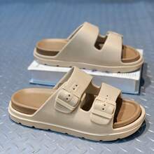 Men's Casual Thick Sole Double Buckle Slip-On Sandals For Summer