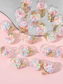 10/20 件 15x21 毫米透明玻璃球吊坠，彩色珠子吊坠，DIY 手工珠宝耳环项链吊坠钥匙扣配件 - 混彩色 - 查看 1