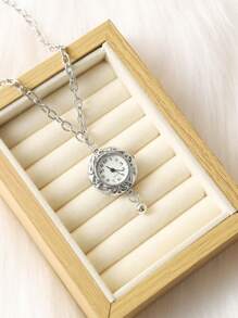 1 pezzo Orologio a pendente con quadrante rotondo al quarzo, adatto per uomo e donna, per uso quotidiano e da festa