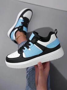 Damskie uniwersalne wygodne oddychające antypoślizgowe wytrzymałe trampki do biegania sportowe codzienne buty - Czarno-niebieski - Zobacz 3